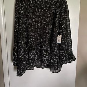 4X Polka dot ruffled Blouse